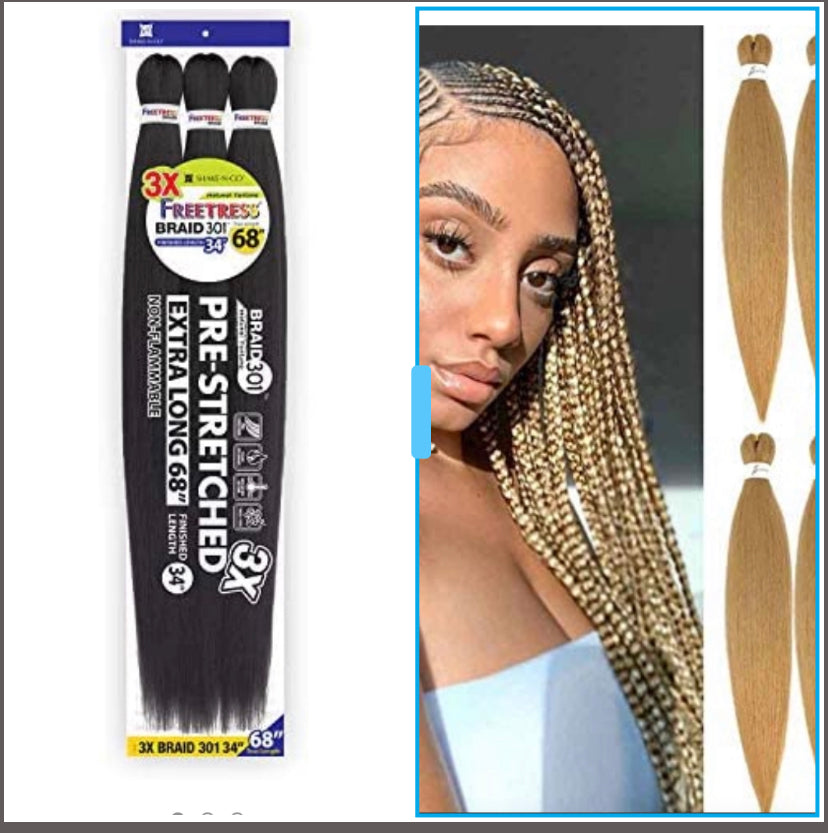 FREETRESS 3X Braid Pre stretched -#27 (HONEY BLONDE)